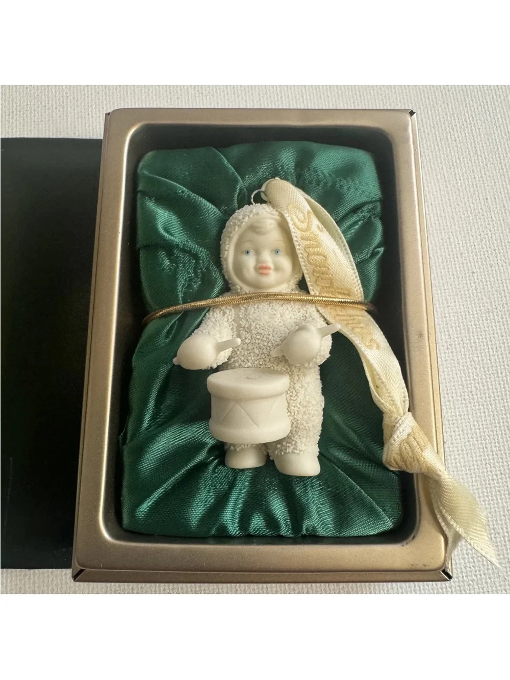 Vintage Department 56 Snowbabies Ornament IV Shall I Play For You White Ceramic